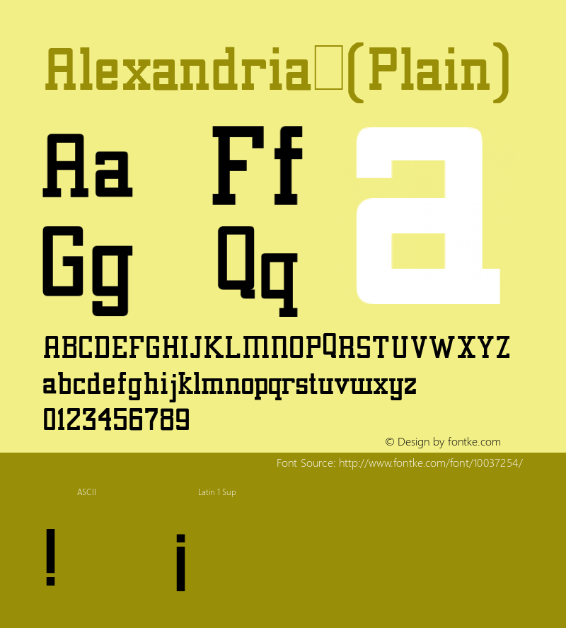 Alexandria (Plain) 001.001 Font Sample