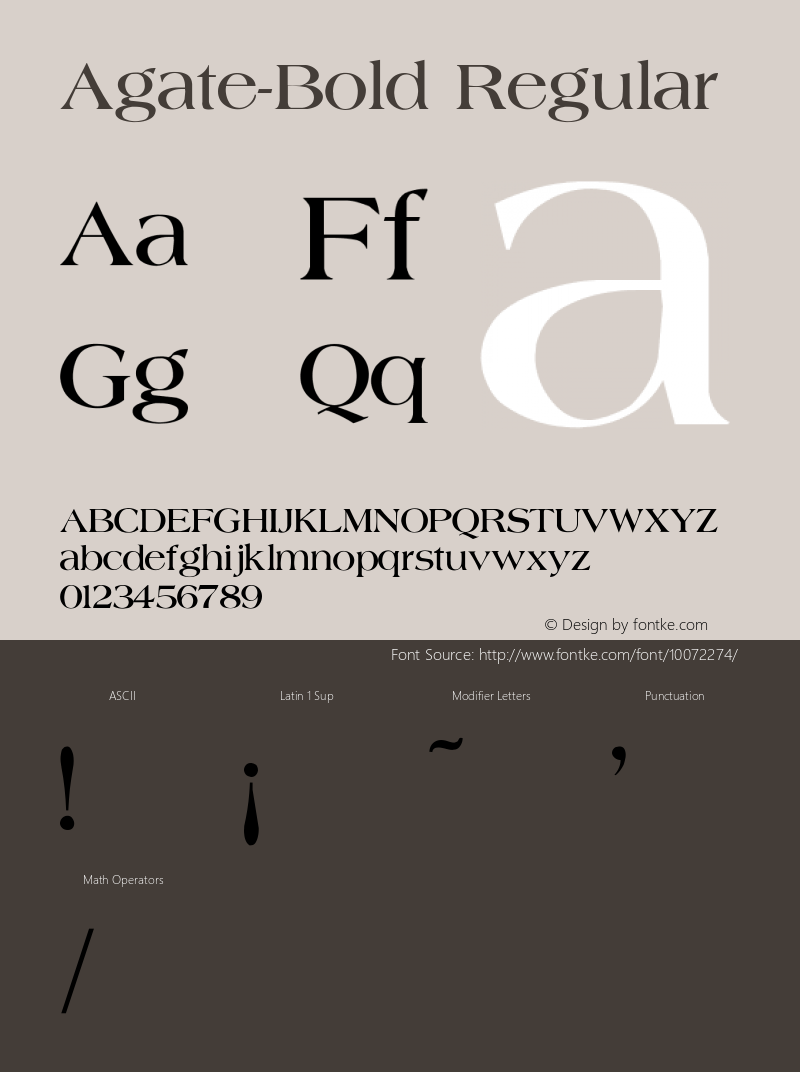 Agate-Bold Regular Converted from c:\AMER-B.TF1 by ALLTYPE Font Sample