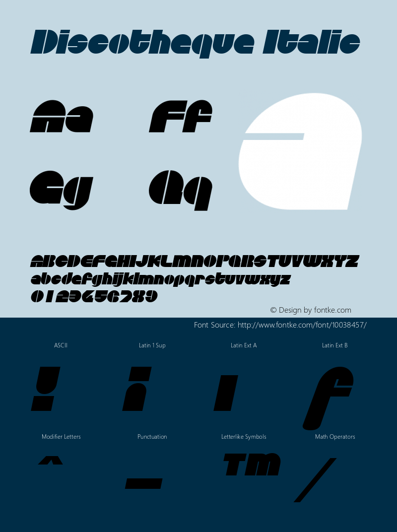 Discotheque Italic The IMSI MasterFonts Collection, tm 1995 IMSI Font Sample