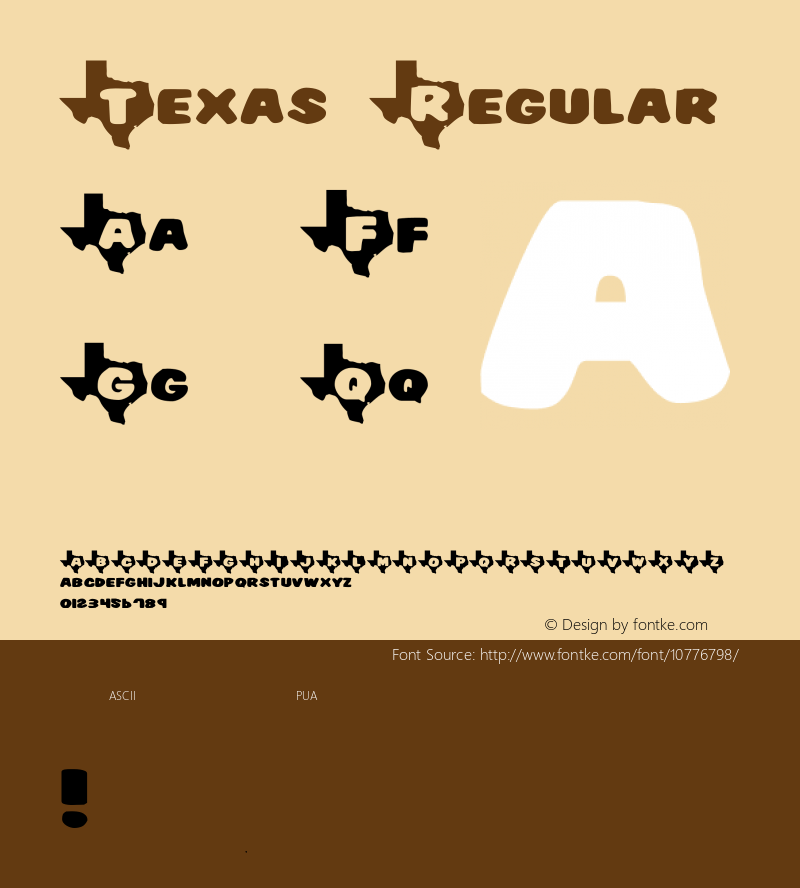 Texas Regular 1 Font Sample