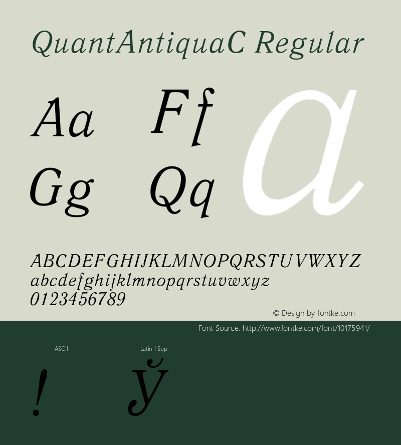 QuantAntiquaC Regular 001.000 Font Sample