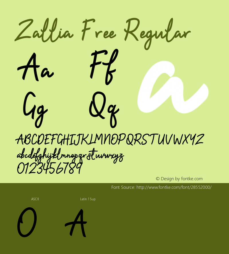 Zallia Free Version 1.002;Fontself Maker 3.1.1 Font Sample