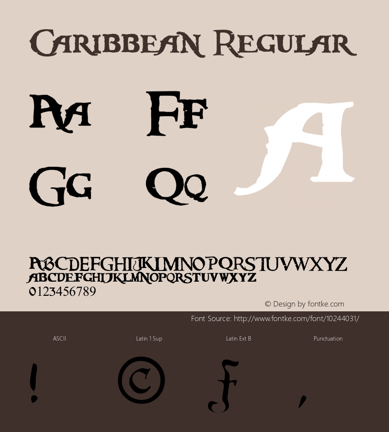 Caribbean Regular 2.23 Font Sample