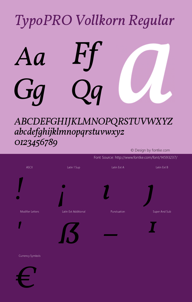 TypoPRO Vollkorn Regular Version 2.001 Font Sample