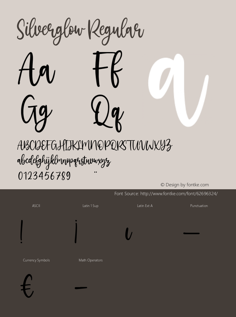 Silverglow Version 1.00;May 4, 2020;FontCreator 12.0.0.2547 64-bit Font Sample