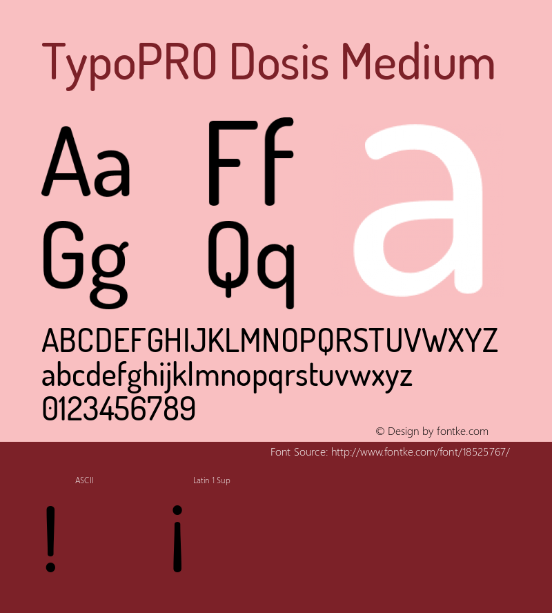 TypoPRO Dosis Medium Version 1.007 Font Sample