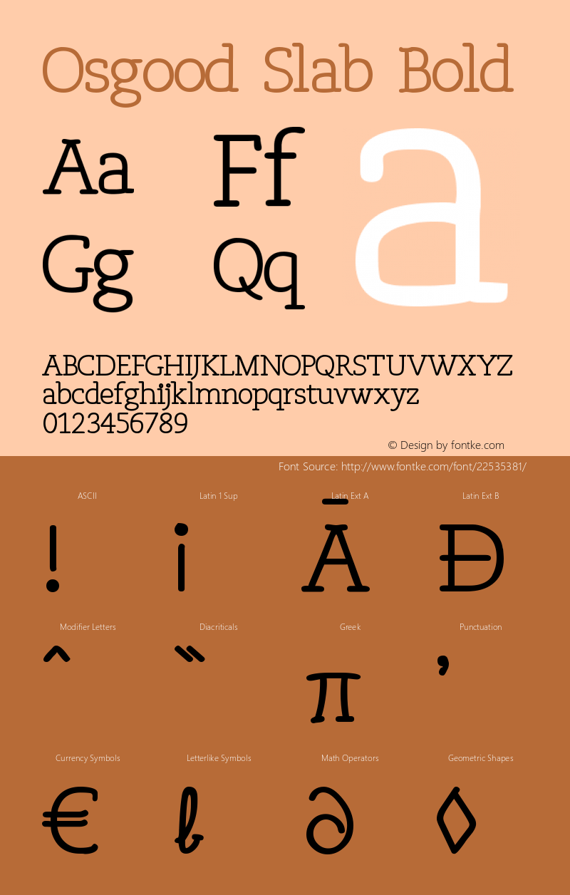 Osgood Slab Bold Version 1.30 June 15, 2016 Font Sample