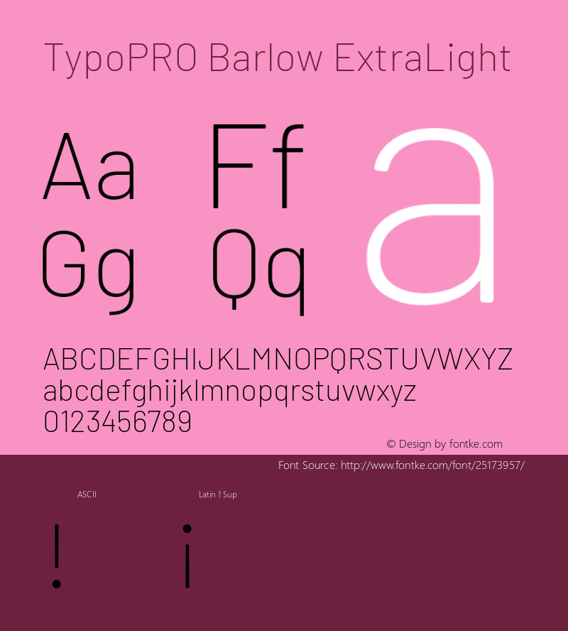 TypoPRO Barlow ExtraLight Version 1.301 Font Sample