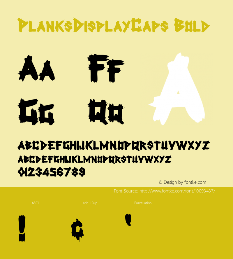 PlanksDisplayCaps Bold The IMSI MasterFonts Collection, tm 1995, 1996 IMSI (International Microcomputer Software Inc.) Font Sample