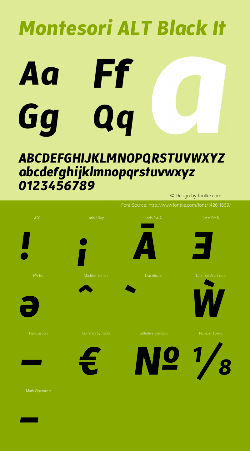 Montesori ALT Black It Version 1.010 | wf-rip DC20200605 Font Sample