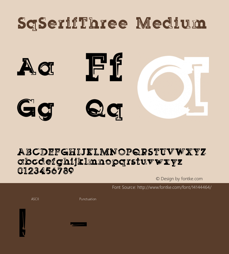 SqSerifThree Medium Version 1.0 Font Sample