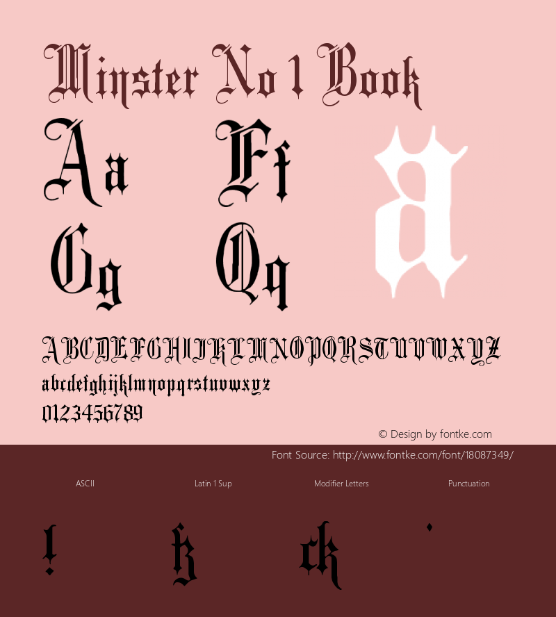 Minster No 1 Book Version 1.0; 2002; initial r Font Sample