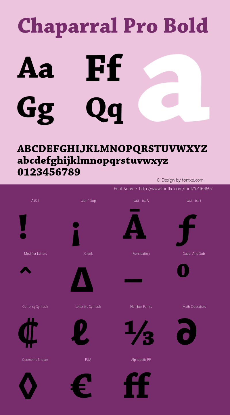 Chaparral Pro Bold OTF 1.008;PS 001.000;Core 1.0.27;makeotf.lib1.3.1 Font Sample