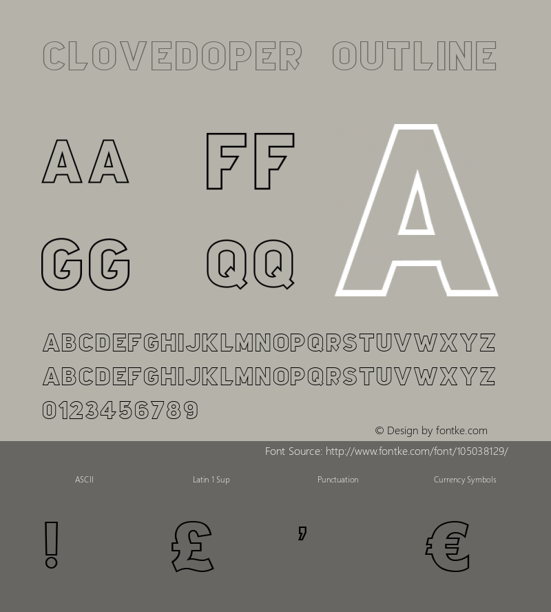 Clovedoper Outline Version 1.002;Fontself Maker 3.1.1 Font Sample