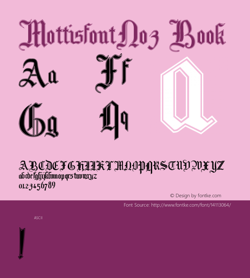 MottisfontNo3 Book Version 001.003 Font Sample