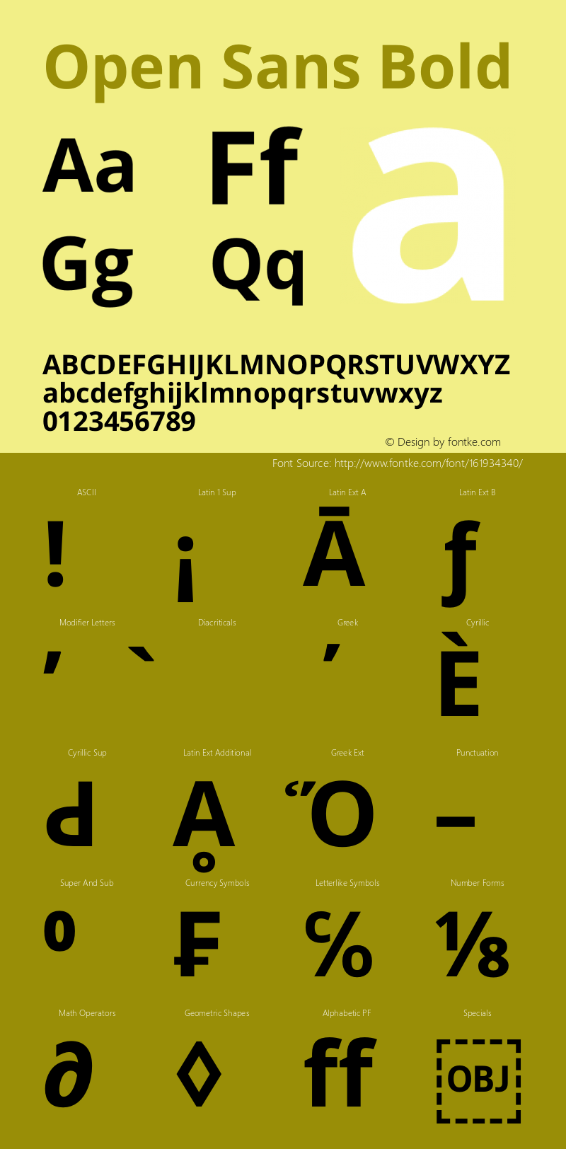 Open Sans Bold Version 1.10 Font Sample