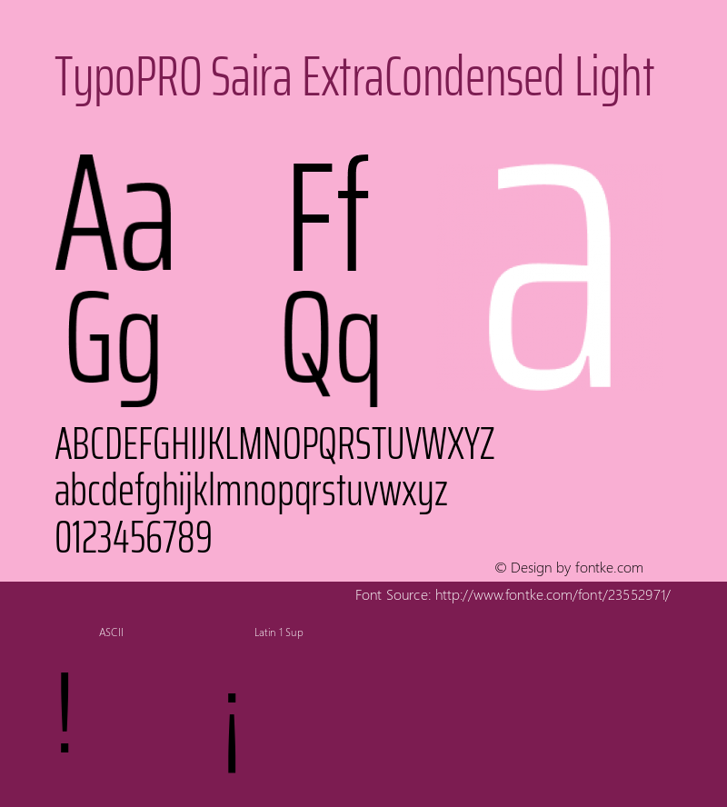 TypoPRO Saira ExtraCondensed Light Version 0.072 Font Sample