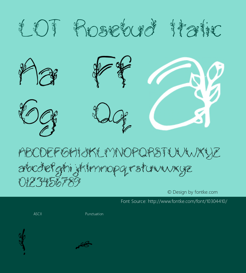 LOT Rosebud Italic OTF 1.000;PS 001.001;Core 1.0.29 Font Sample