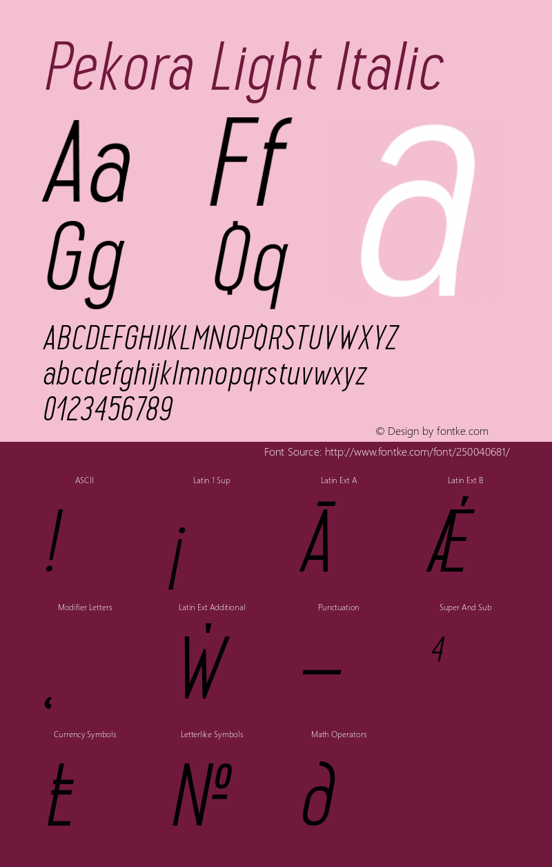 Pekora-LightItalic 1.000图片样张