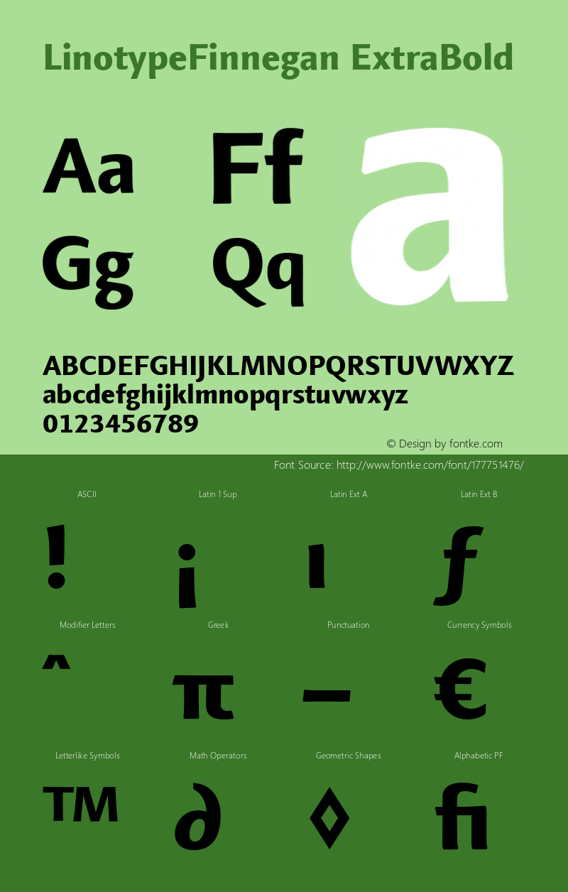 LinotypeFinnegan-ExtraBold 005.000图片样张