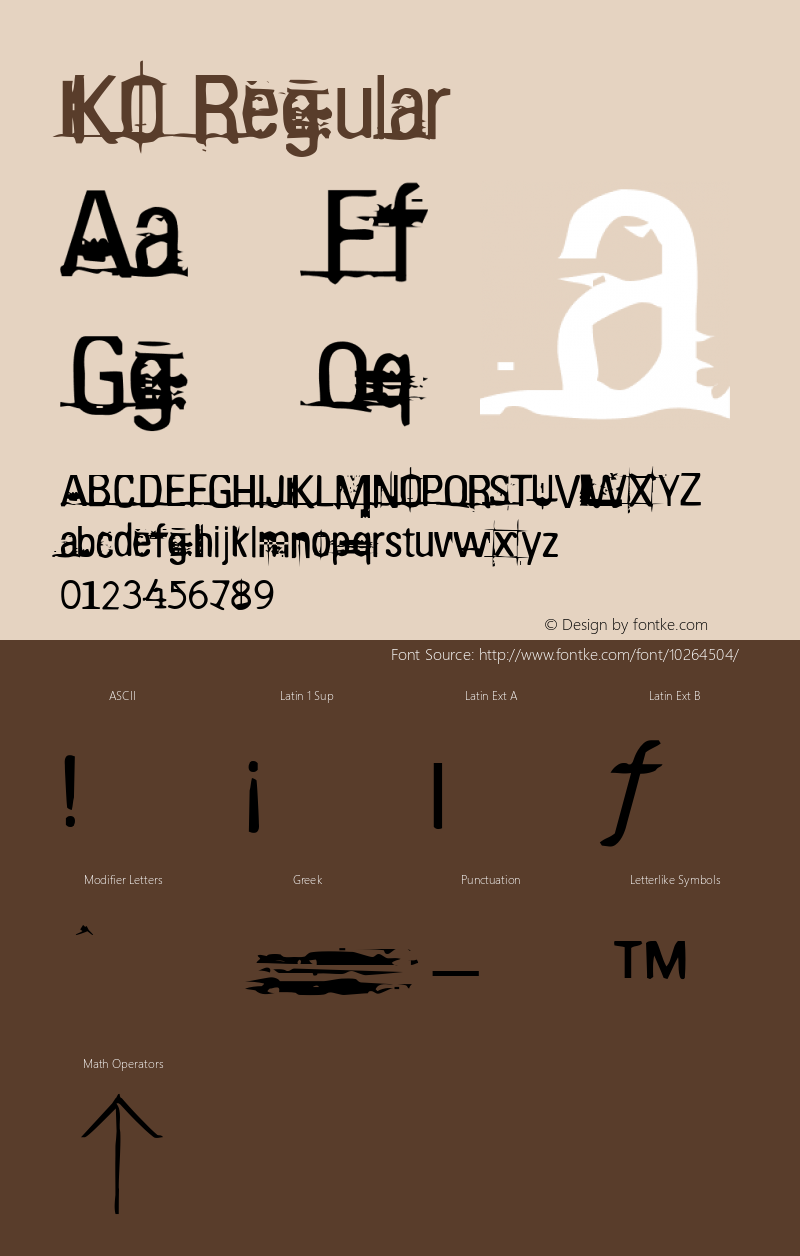 KO Regular Version 001.000 Font Sample