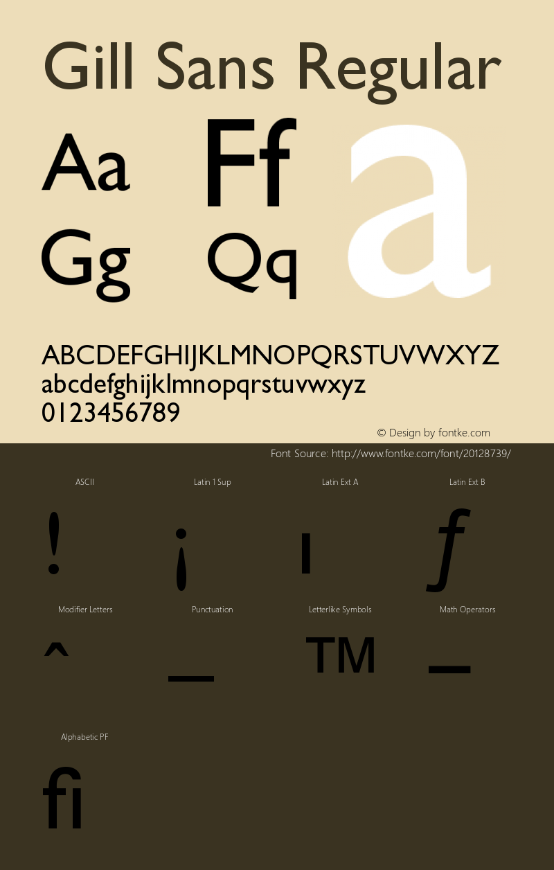 GillSans 001.002 Font Sample