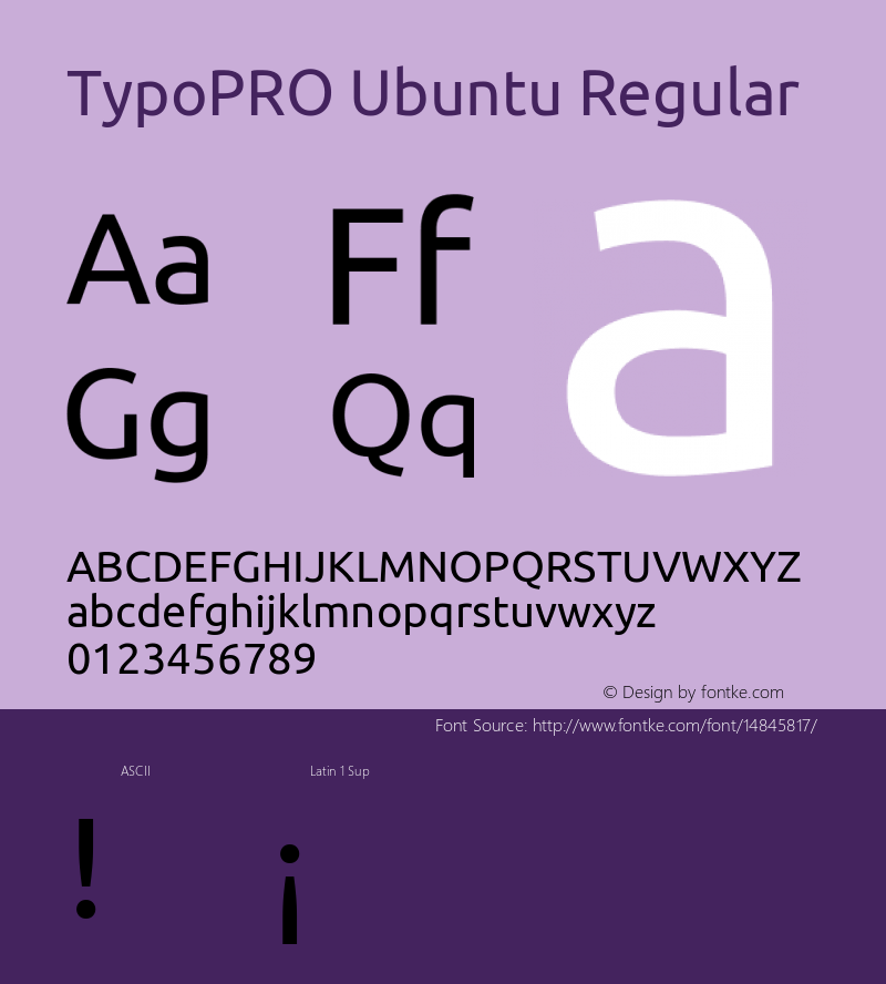 TypoPRO Ubuntu Regular Version 0.80 Font Sample