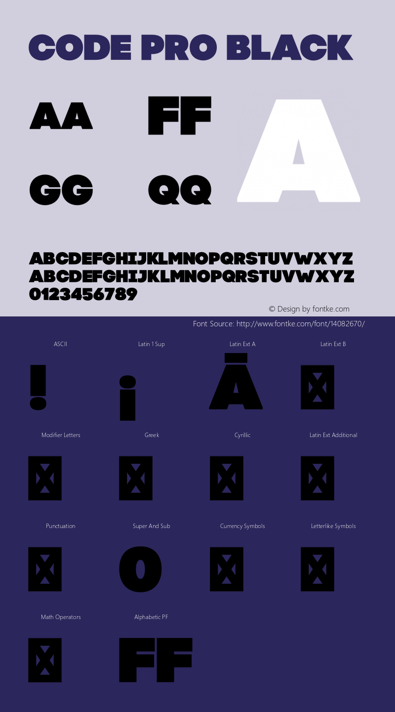 Code Pro Black 1.000 Font Sample