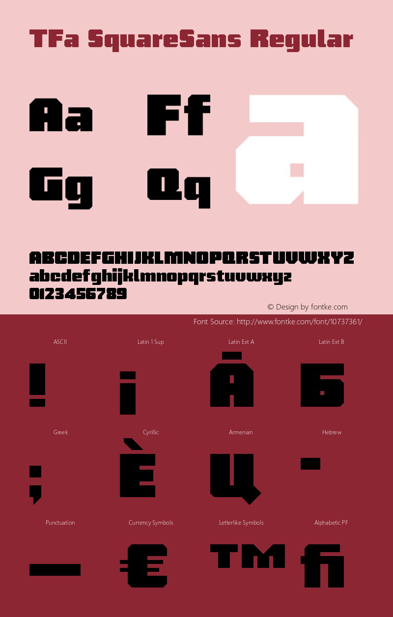 TFa SquareSans Regular Version 1.0 Font Sample