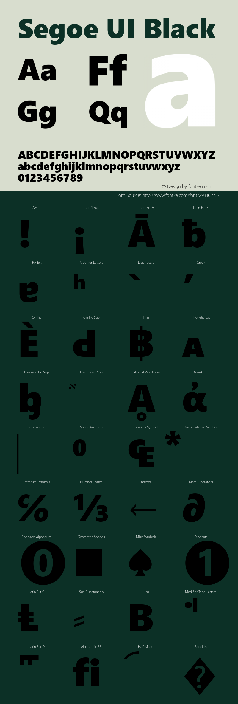 Segoe UI Black Version 2.02 Font Sample