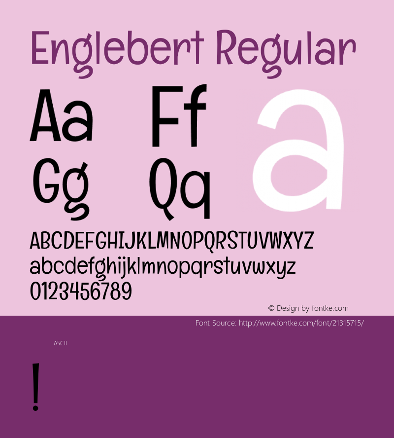 Englebert Regular  Font Sample