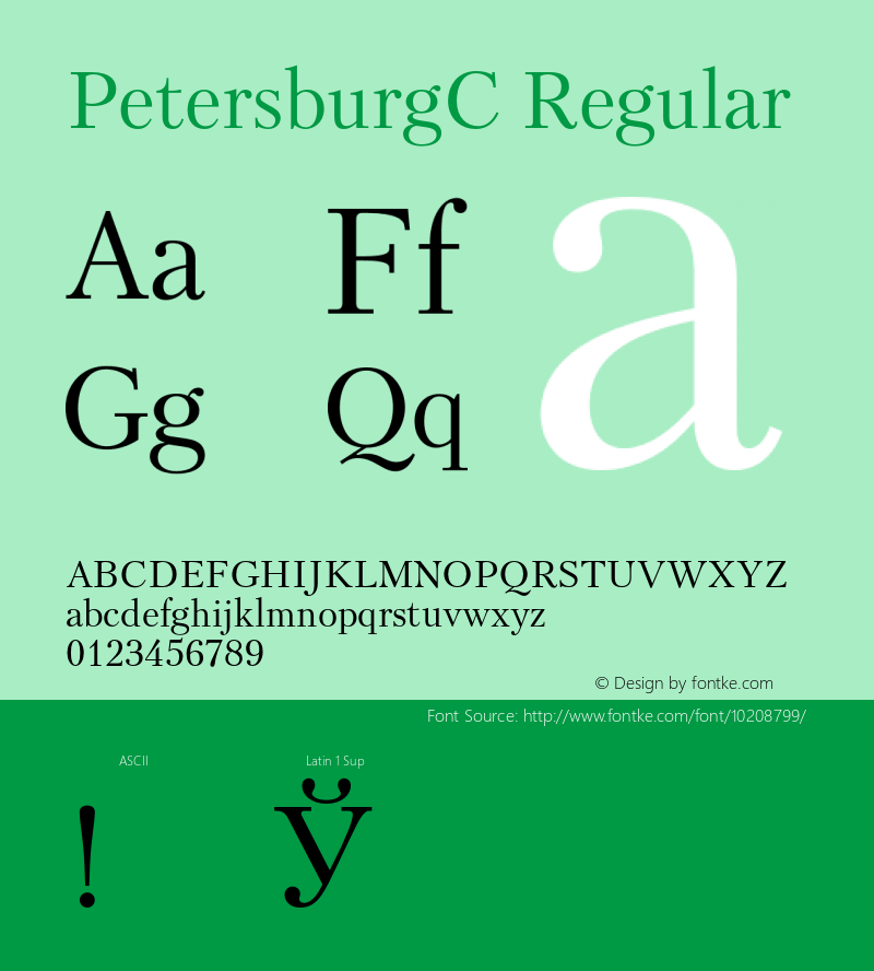 PetersburgC Regular 001.000 Font Sample