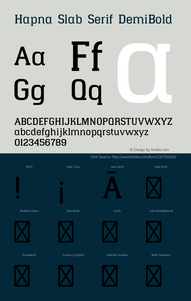 Hapna Slab Serif DemiBold Version 1.001;PS 001.001;hotconv 1.0.70;makeotf.lib2.5.58329图片样张