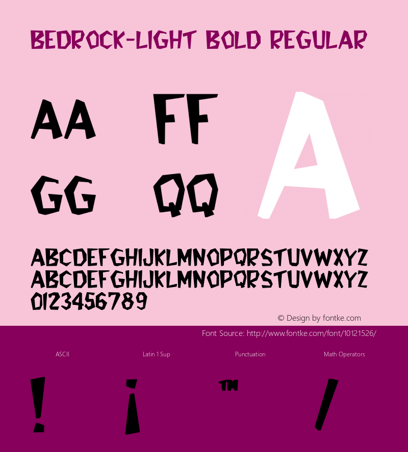Bedrock-Light Bold Regular Unknown Font Sample
