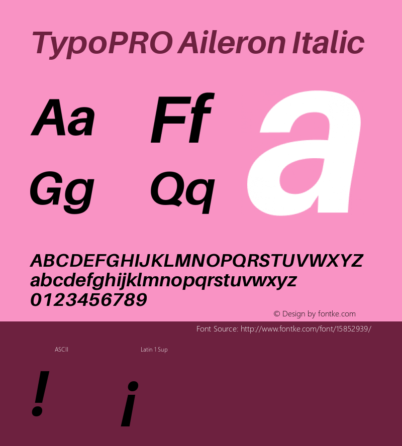 TypoPRO Aileron Italic Version 1.102;PS 001.102;hotconv 1.0.70;makeotf.lib2.5.58329 Font Sample