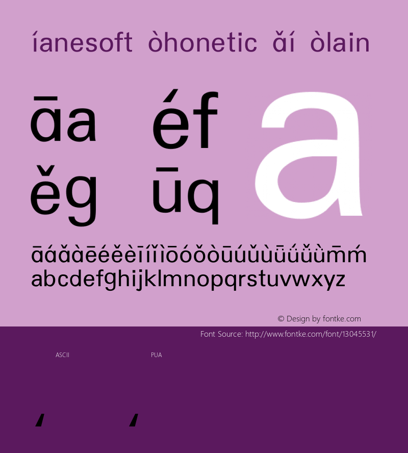 Janesoft Phonetic CJ Plain 3.0 Thu May 29 04:09:08 2003 Font Sample