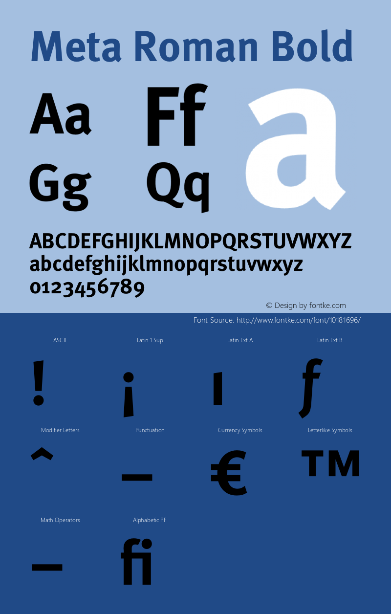 Meta Roman Bold 004.301 Font Sample