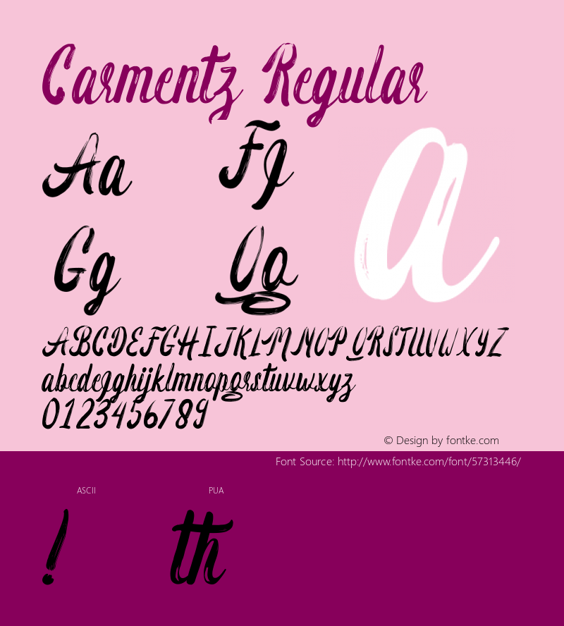 Carmentz Version 001.000 Font Sample