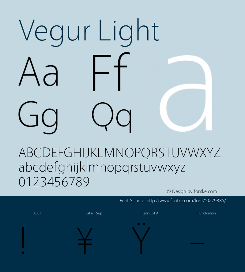 Vegur Light 0.602 Font Sample