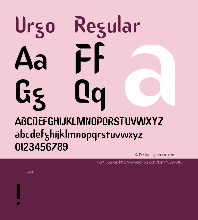 Urgo Regular Unknown Font Sample