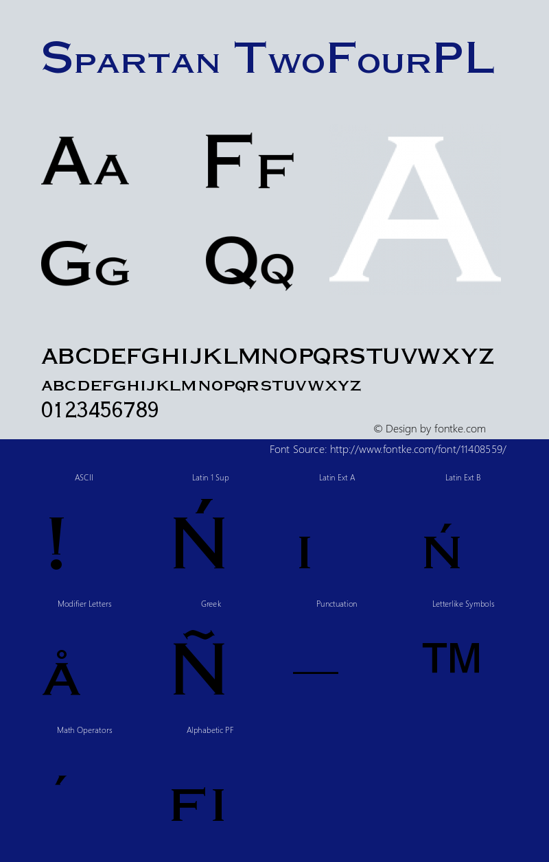 Spartan TwoFourPL Version 001.000 Font Sample