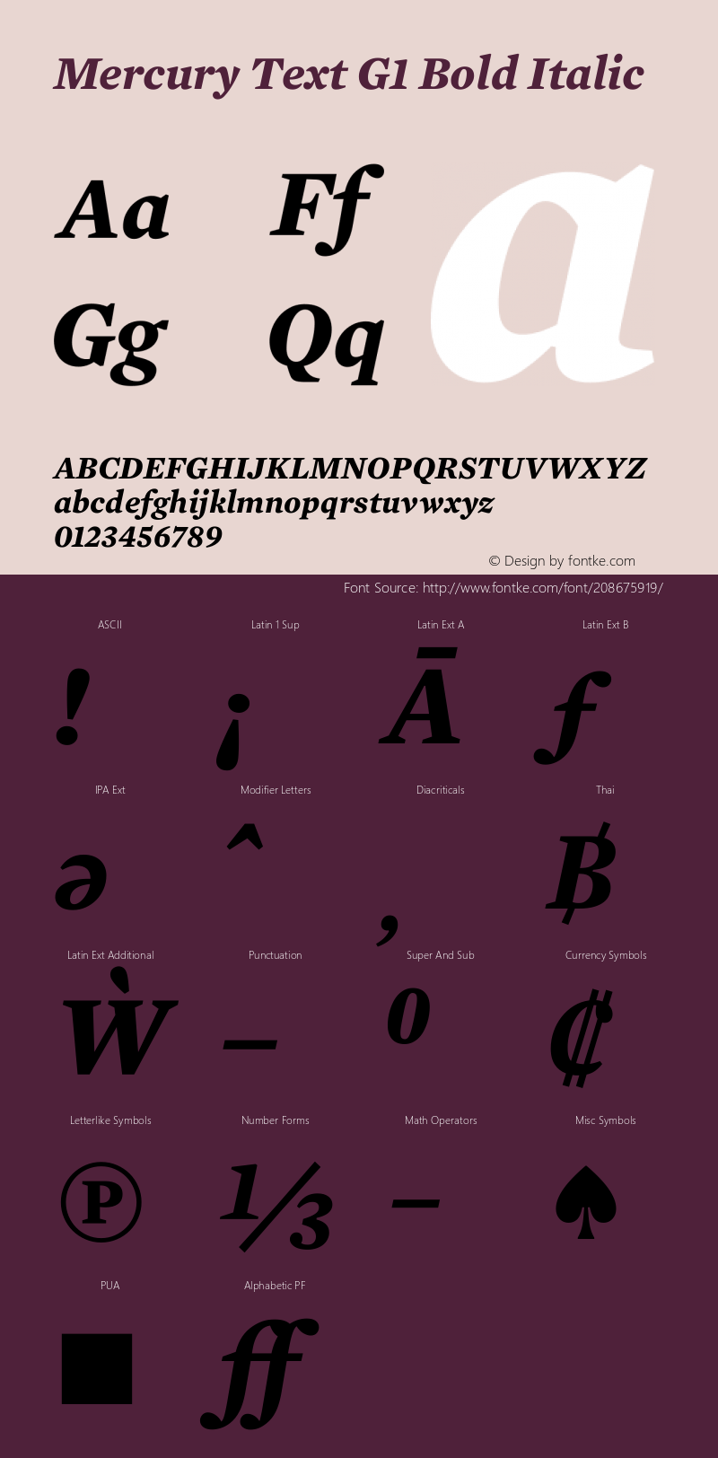 Mercury Text G1 Bold Italic Version 1.302图片样张