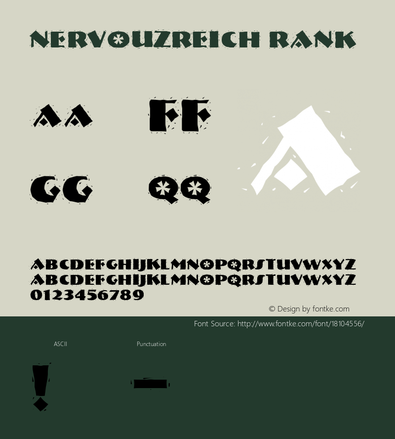 NervouzReich Rank Version Altsys Fontographer Font Sample