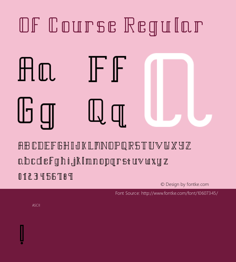 Of Course Regular Version 1.0 Font Sample