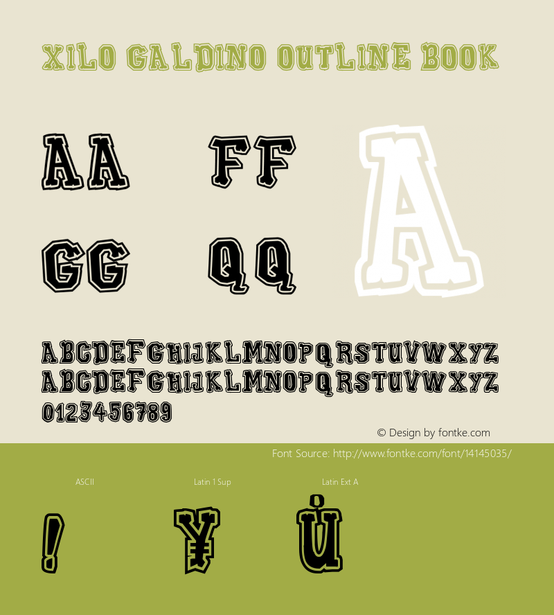 Xilo Galdino Outline Book Version 1.00 September 14, 2 Font Sample