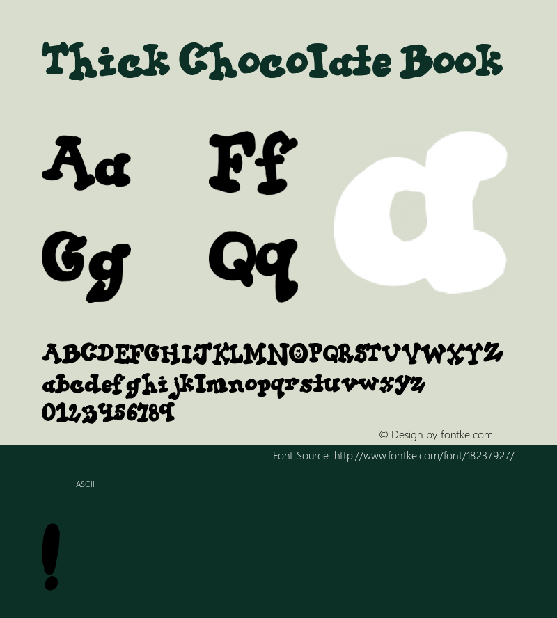 Thick Chocolate Book Version 1.50 Font Sample