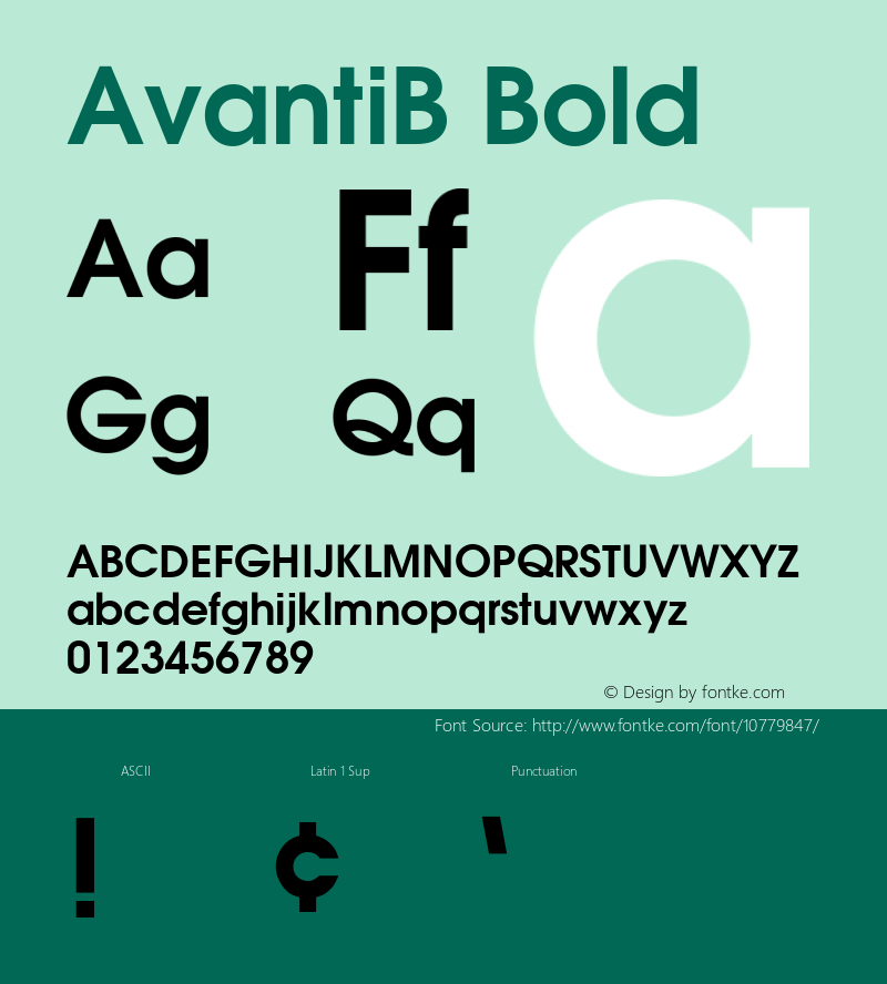 AvantiB Bold 001.001 Font Sample