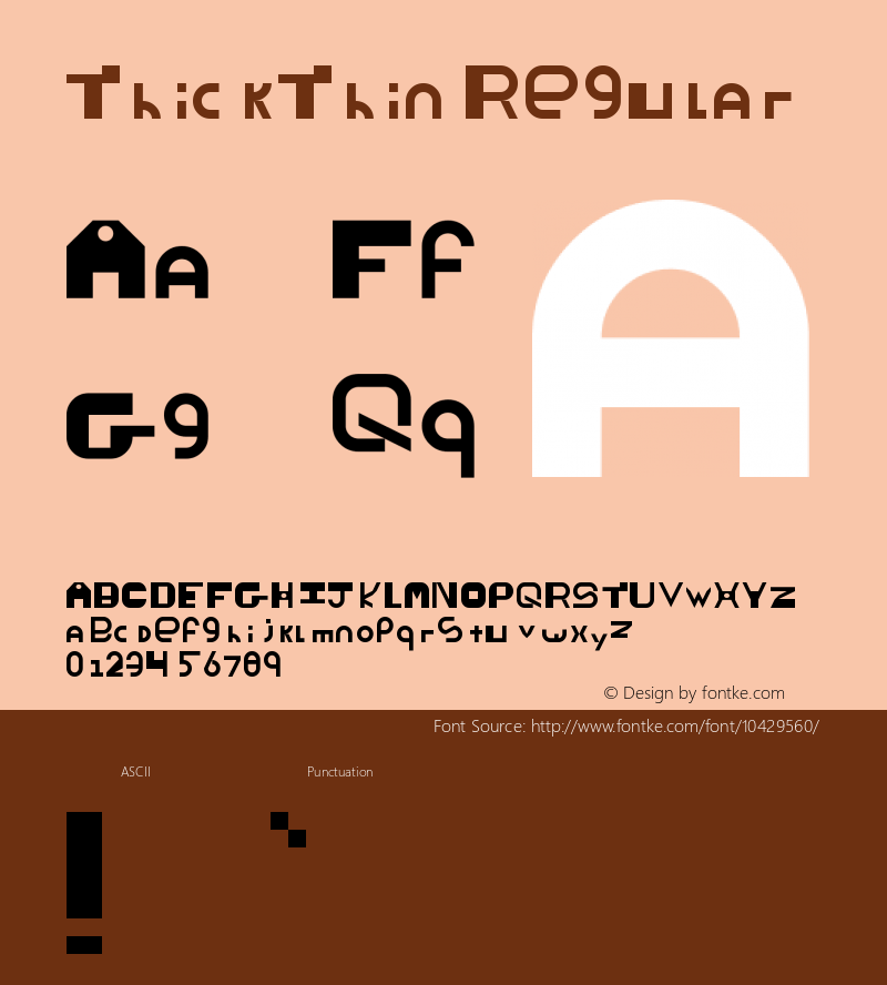 ThickThin Regular Version 1.0 Font Sample