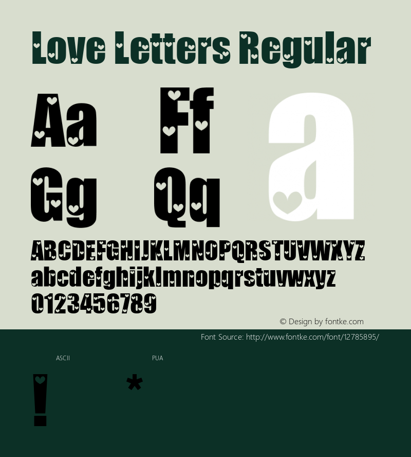 Love Letters Regular 1999; 1.1     www.stimuleyefonts.com.com Font Sample