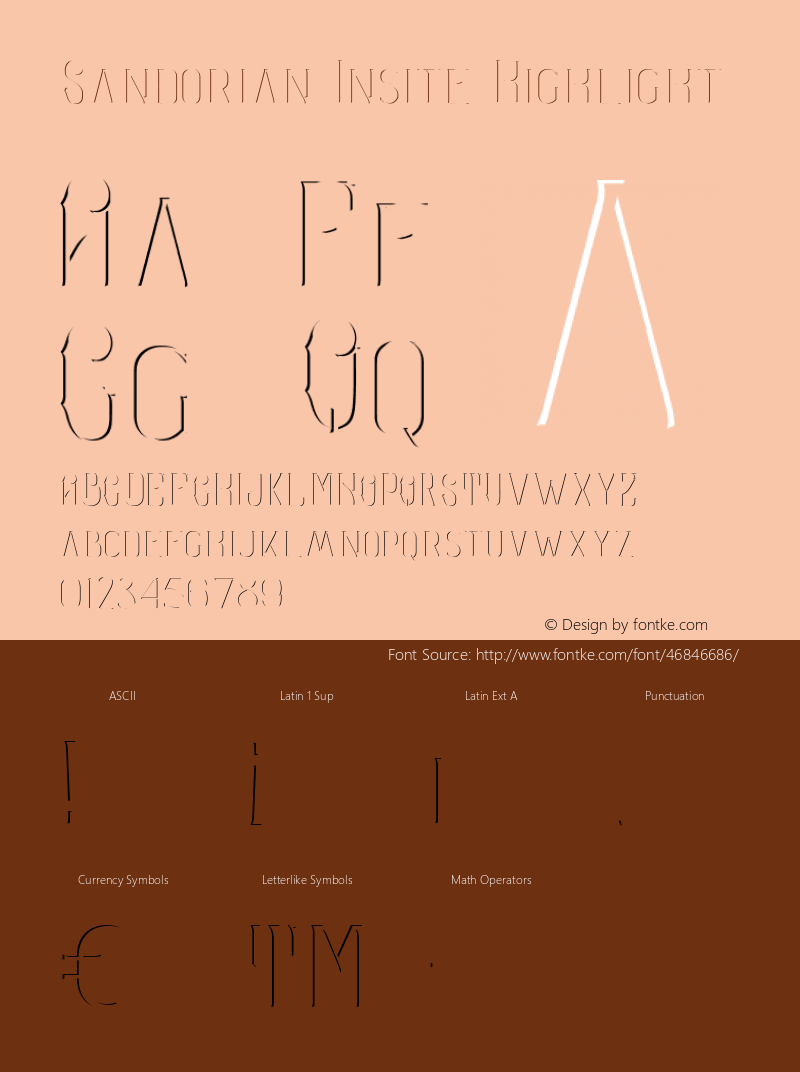 Sandorian Insite Highlight Version 1.000 Font Sample